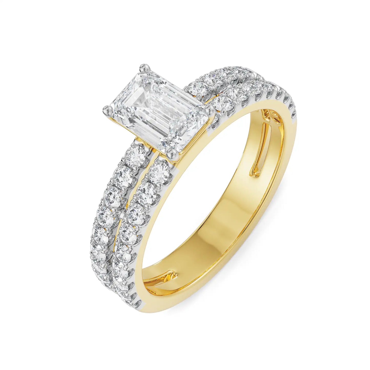 Shimmering Emerald Lab Luxe Engagement Circle
