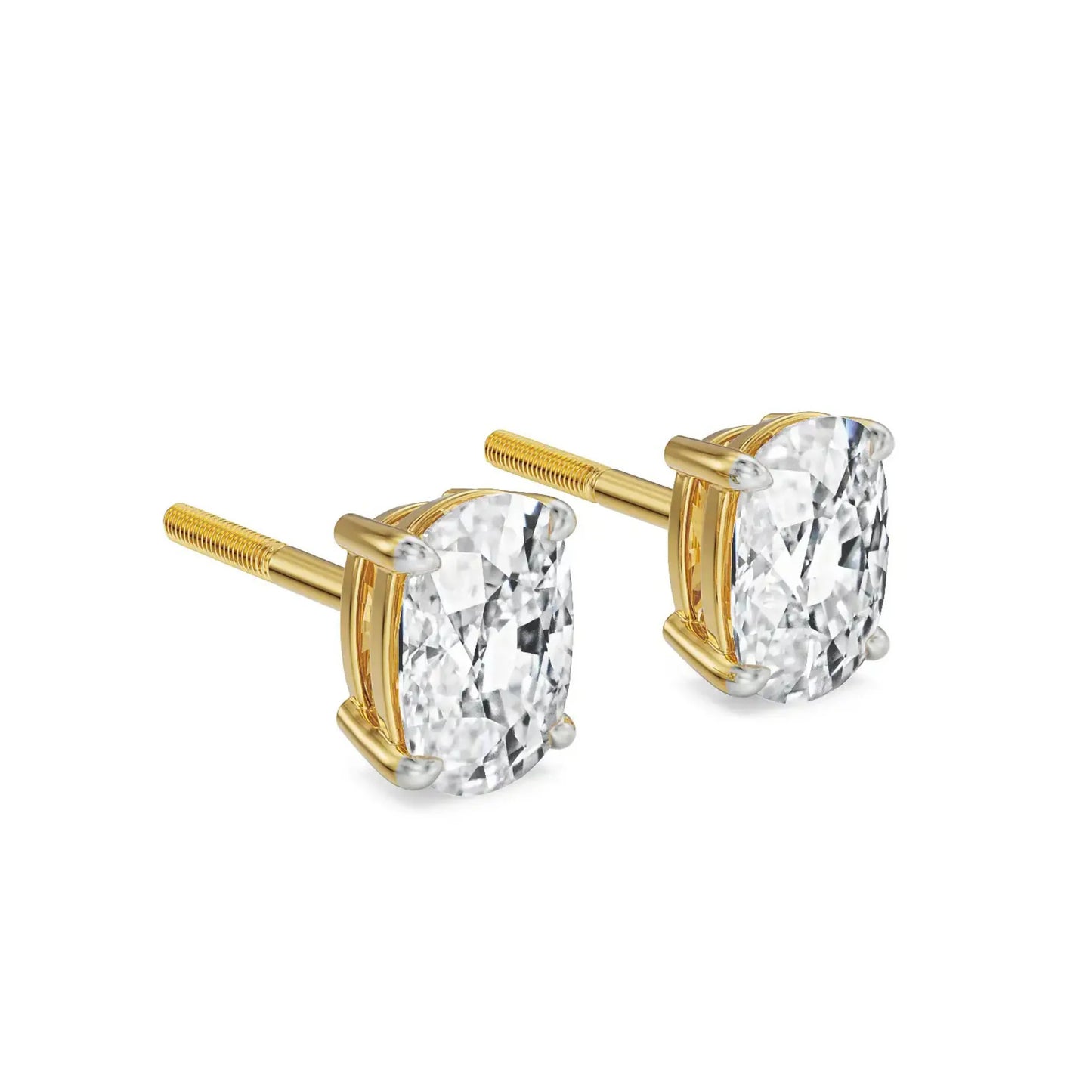 2 ct Enchanting Cushion Lab Grown Brilliant Ear Stud