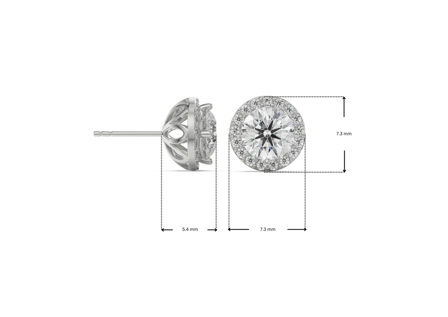 0.5 CT Halo Lab Grown Radiant Signature Studs