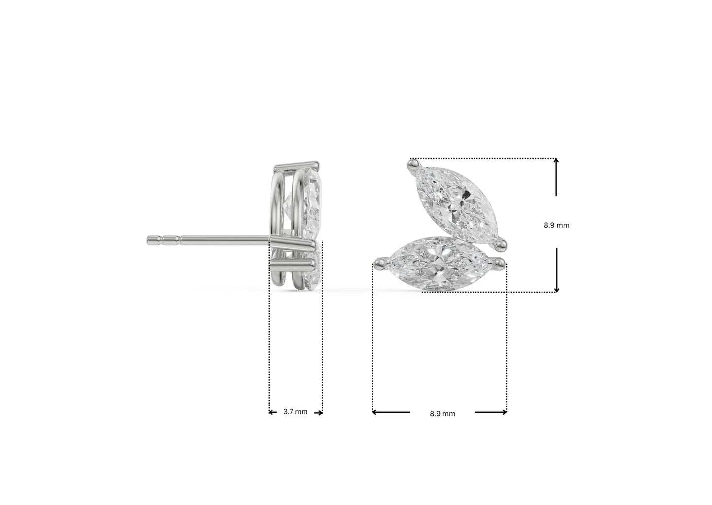 Butterfly Marquise Lab Grown Brilliant Ear Stud