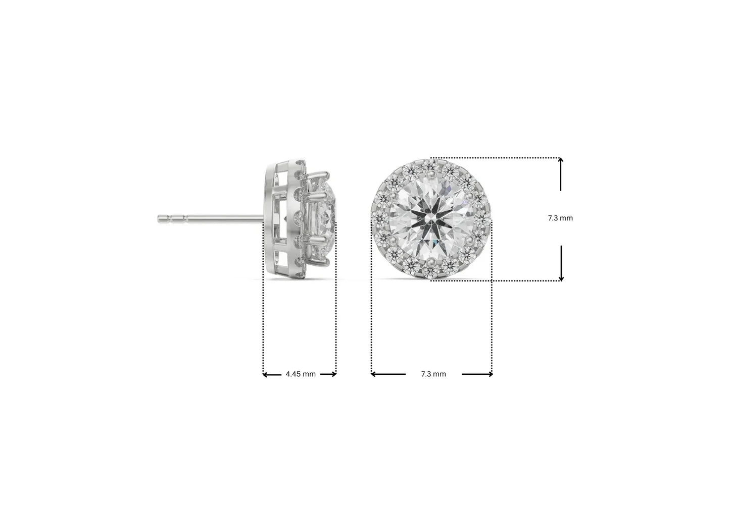 0.5 CT Halo Lab Grown Radiant Signature Earrings