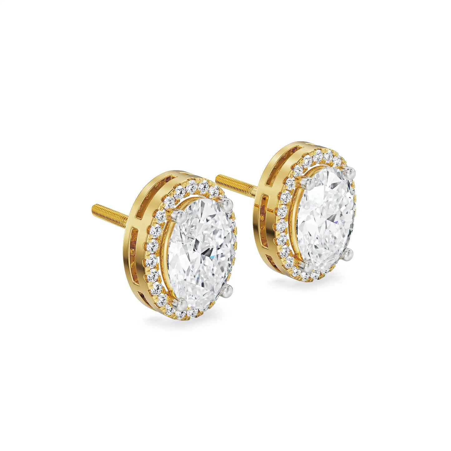 1 ct Celestial Halo Lab Grown Radiant Stud