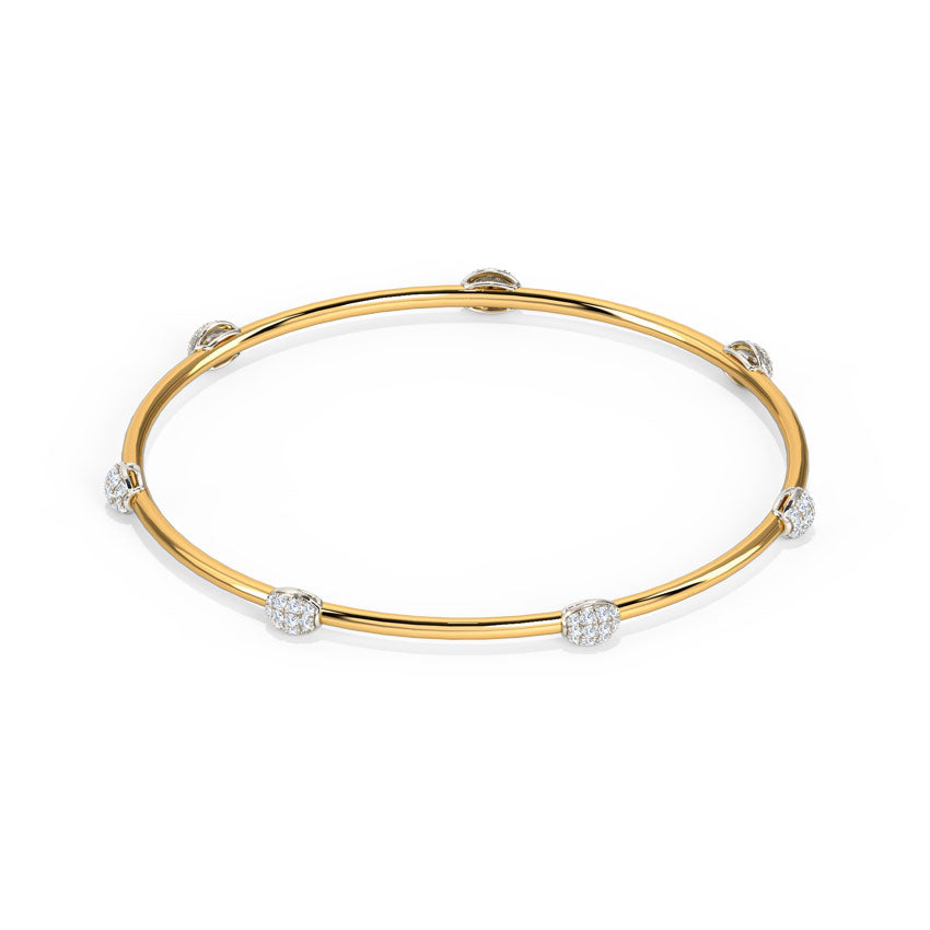 Glittering Floral Diamond Bangle