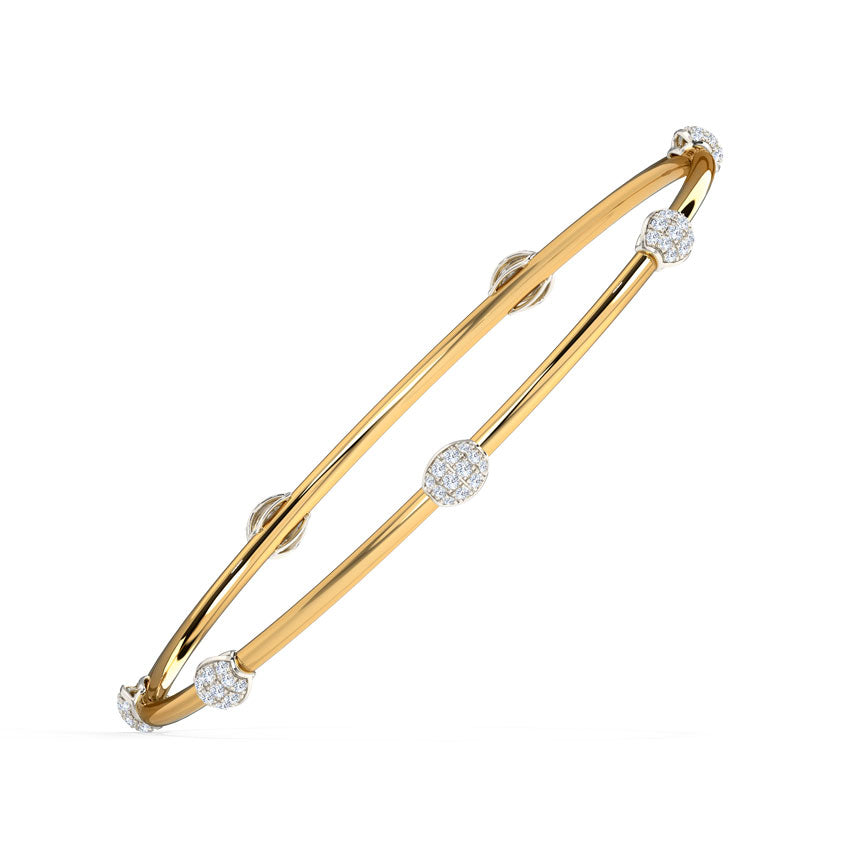 Glittering Floral Diamond Bangle