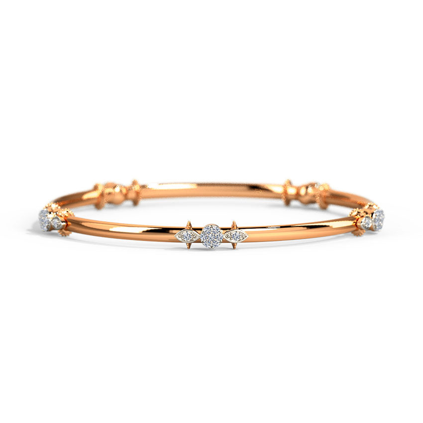 Round Geometric Diamond Bangle