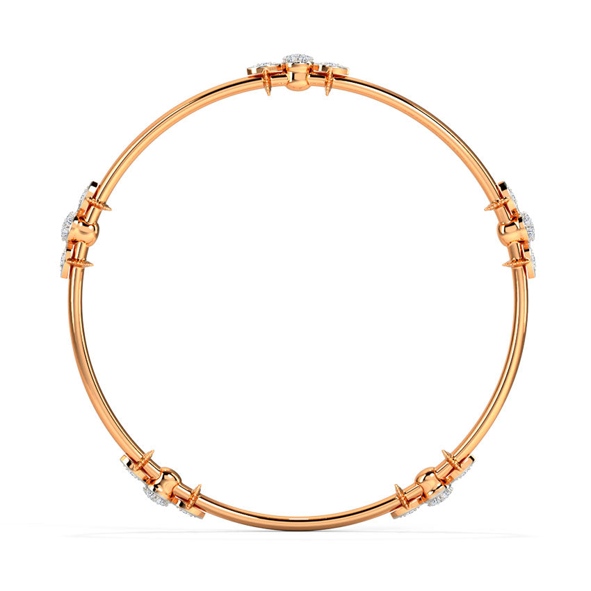 Round Geometric Diamond Bangle