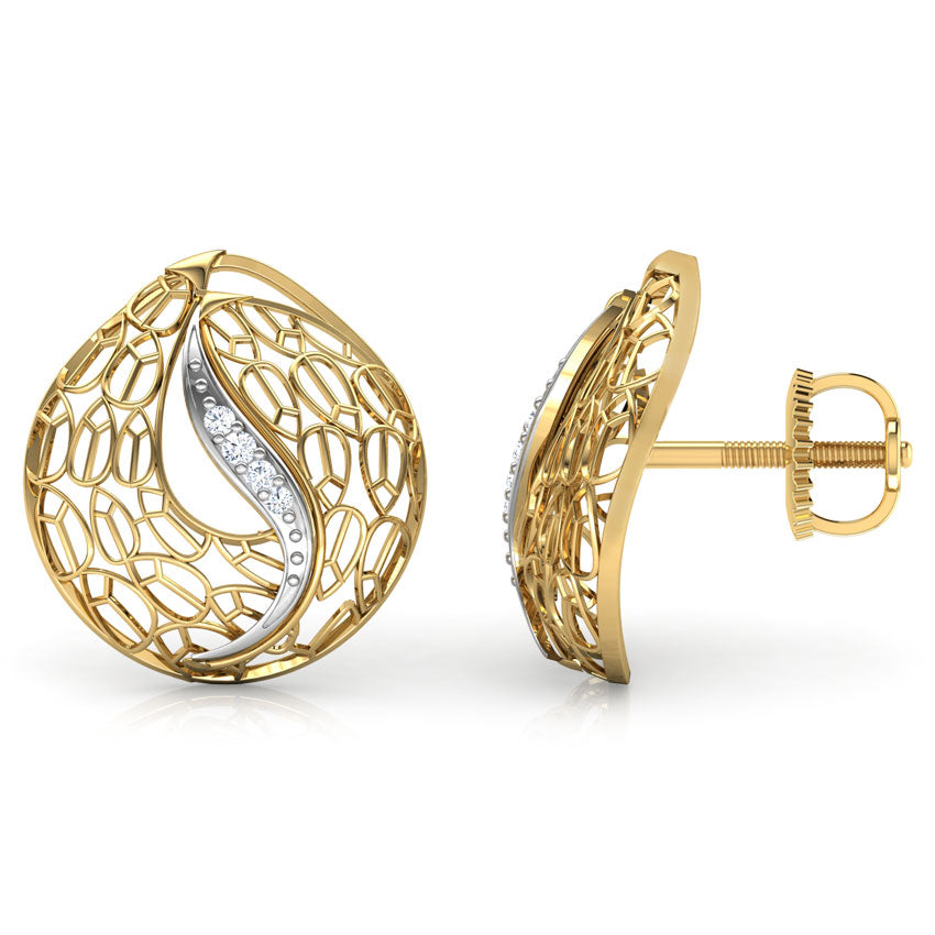Lucille Trellis Diamond Stud Earrings