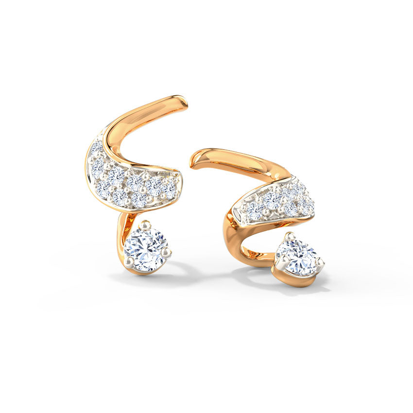 Interwoven Ribbon Diamond Stud Earrings