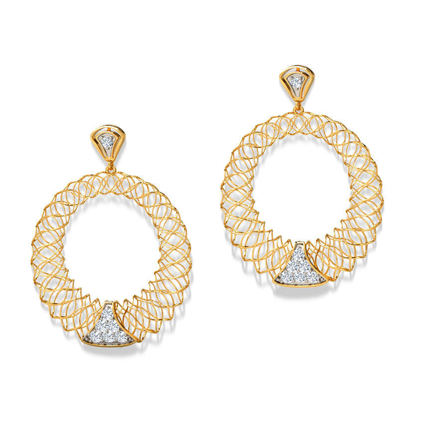 Opal Trellis Diamond Drop Earrings