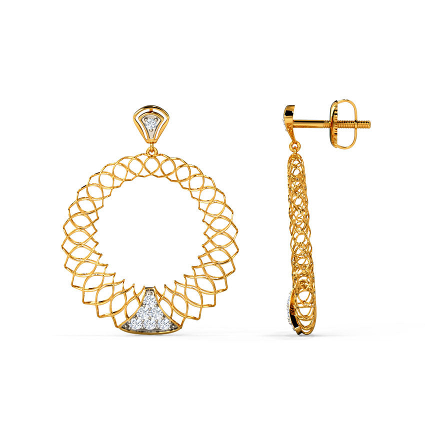 Opal Trellis Diamond Drop Earrings