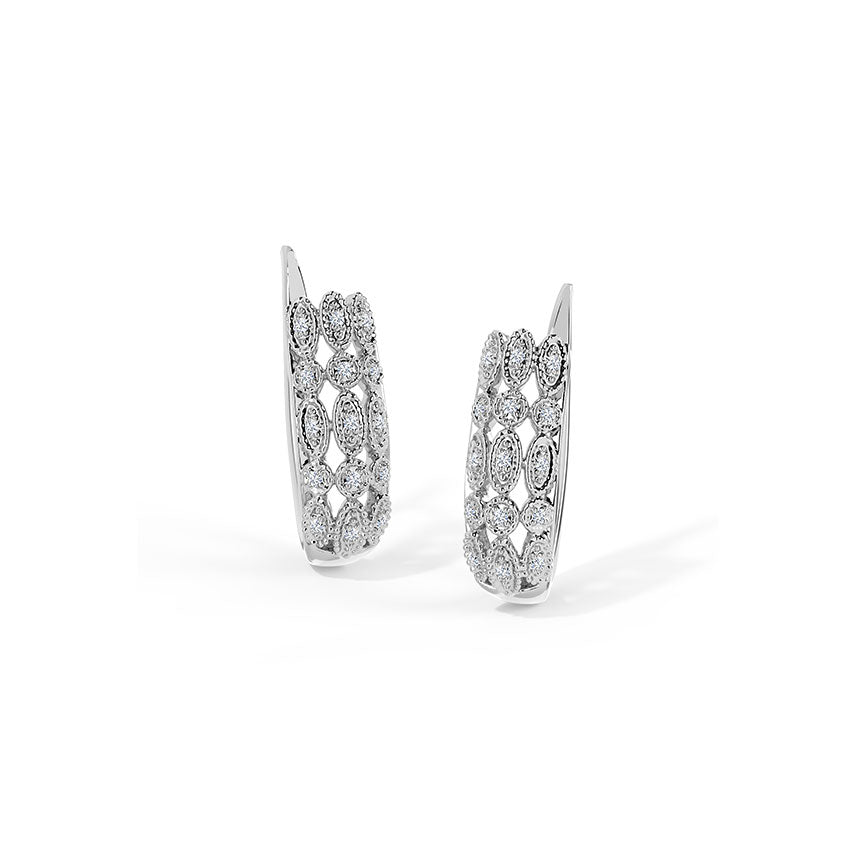 Fiona Triple Diamond Hoop Earrings