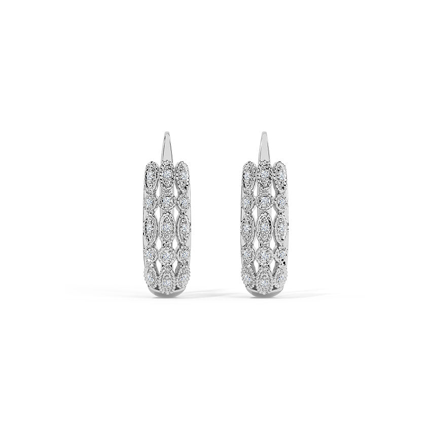 Fiona Triple Diamond Hoop Earrings