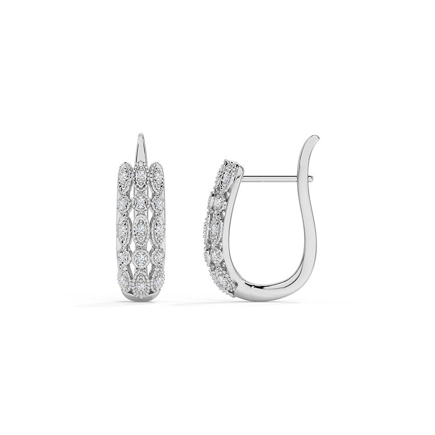 Fiona Triple Diamond Hoop Earrings