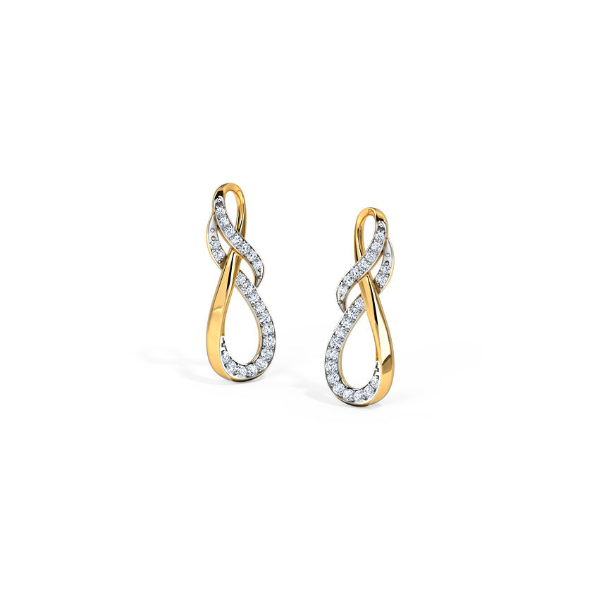 Frieda Inter-Twisted Infinity Diamond Stud Earrings