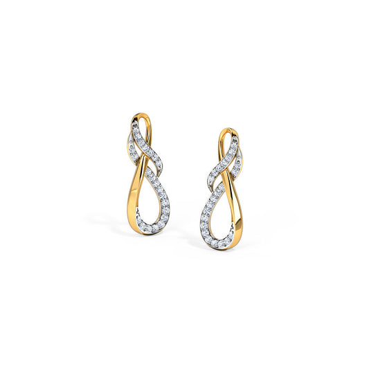 Frieda Inter-Twisted Infinity Diamond Stud Earrings