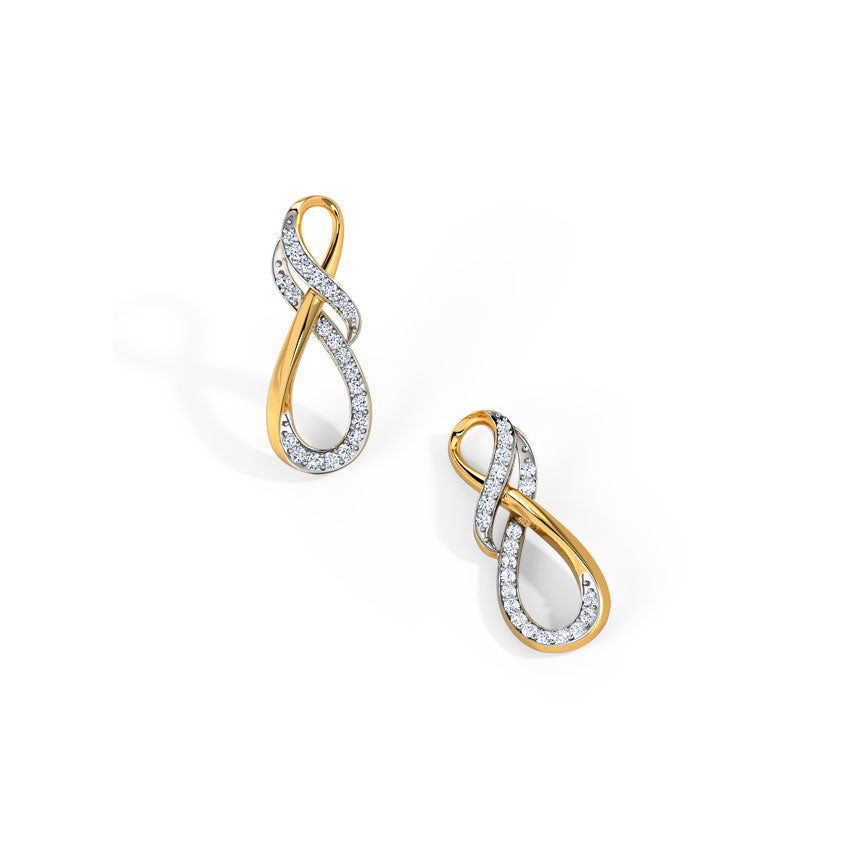 Frieda Inter-Twisted Infinity Diamond Stud Earrings