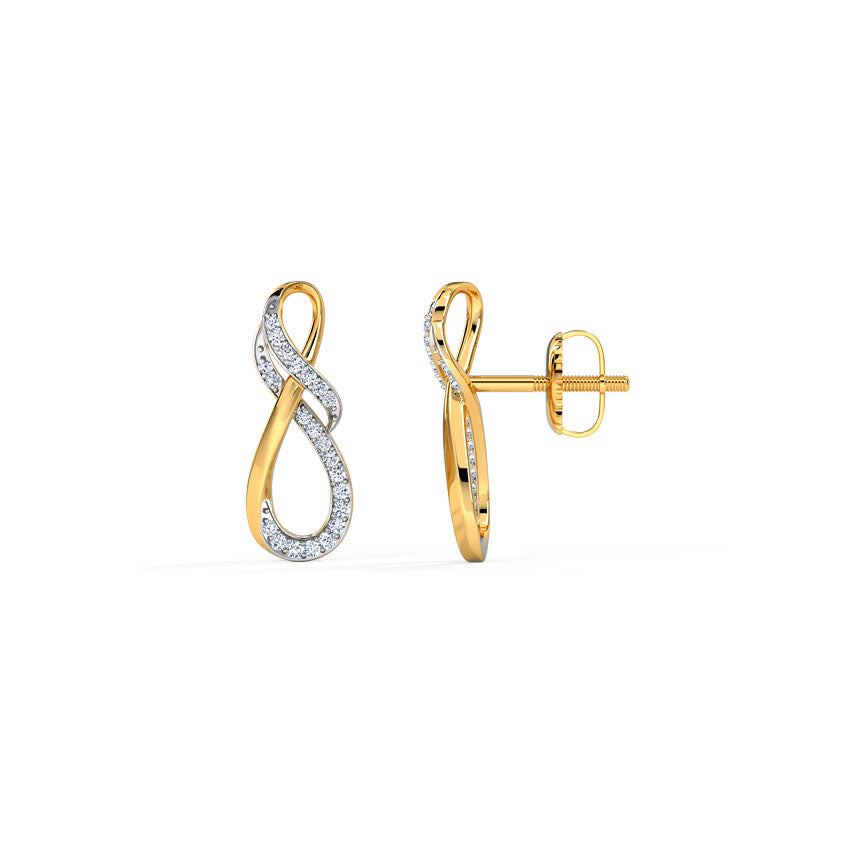 Frieda Inter-Twisted Infinity Diamond Stud Earrings