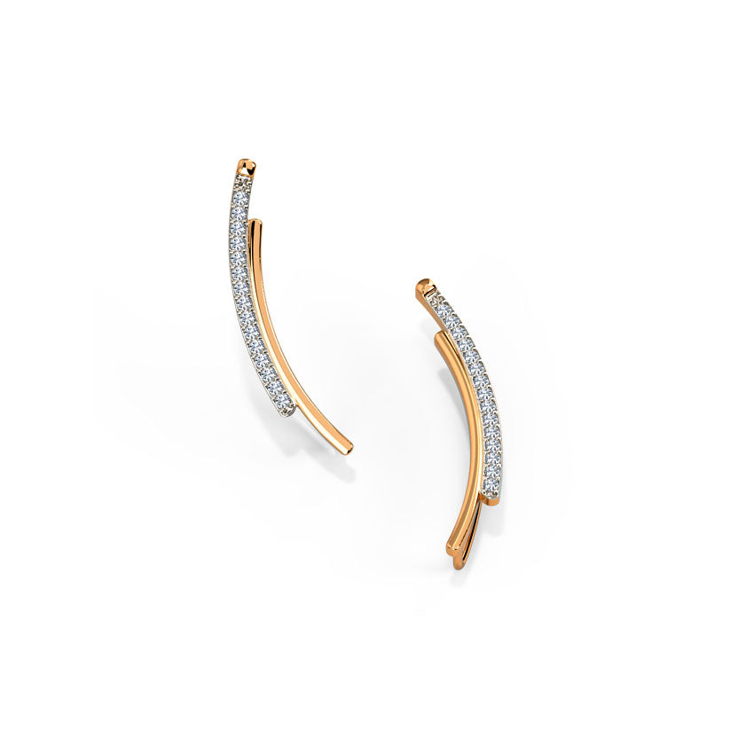 Curved Flap Diamond Ear Cuffs