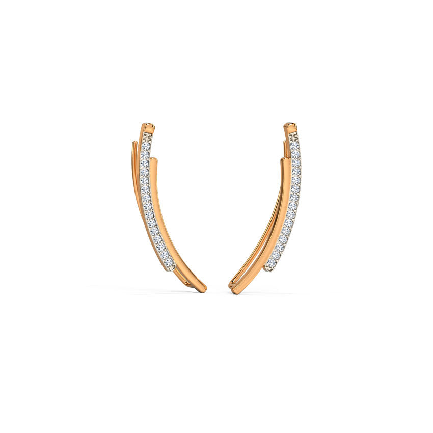 Curved Flap Diamond Ear Cuffs