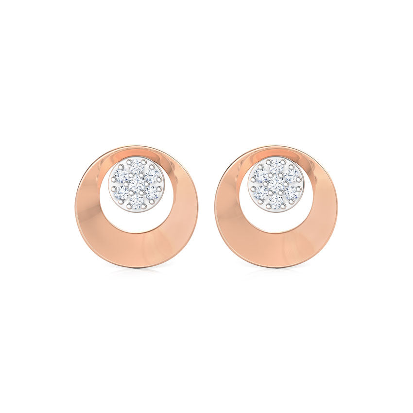 Looped Diamond Clustered Stud Earrings