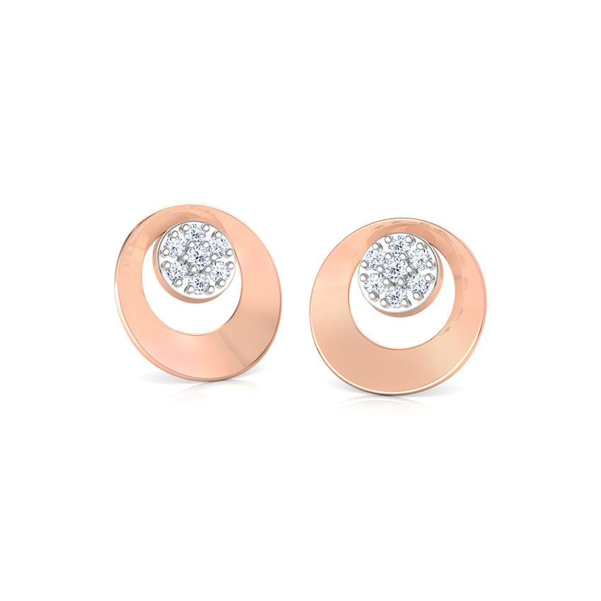 Looped Diamond Clustered Stud Earrings