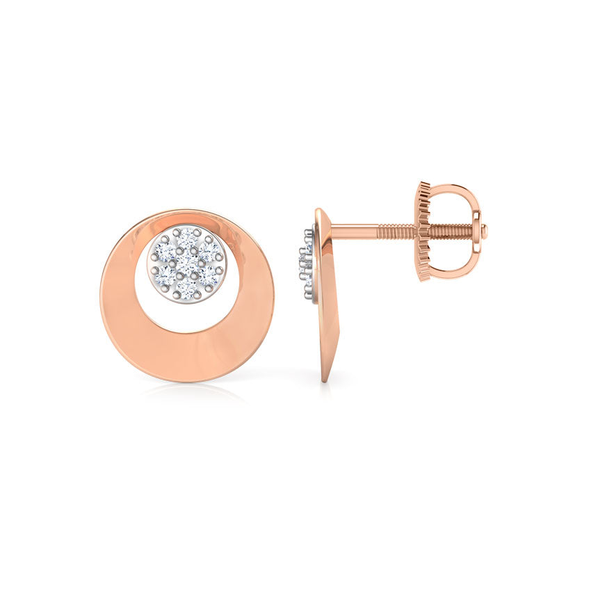 Looped Diamond Clustered Stud Earrings