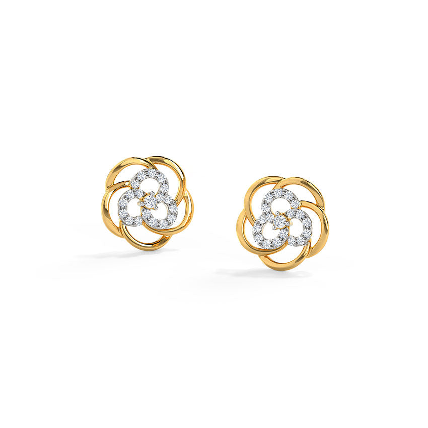 Aveline Intertwined Diamond Stud Earrings