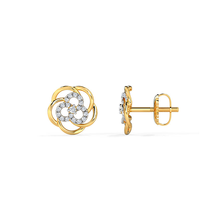 Aveline Intertwined Diamond Stud Earrings