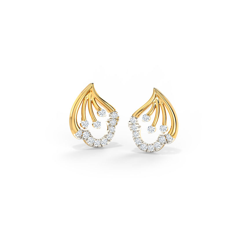 Delicate Blossom Diamond Stud Earrings