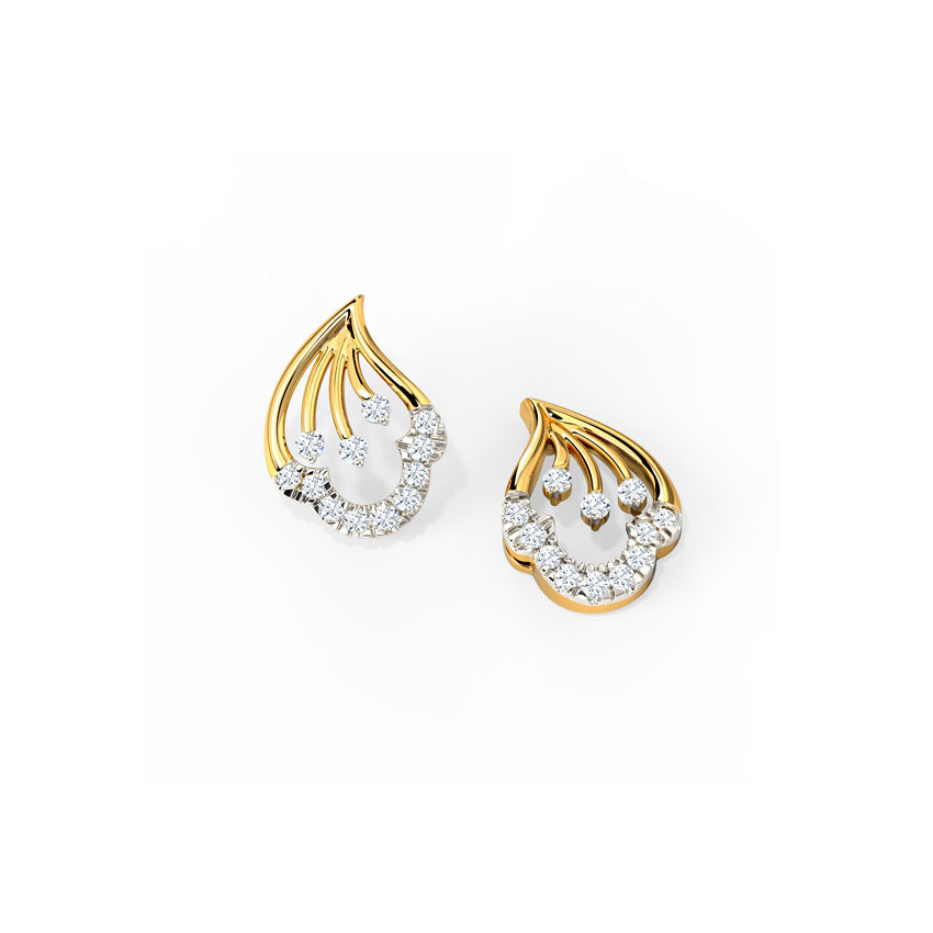 Delicate Blossom Diamond Stud Earrings