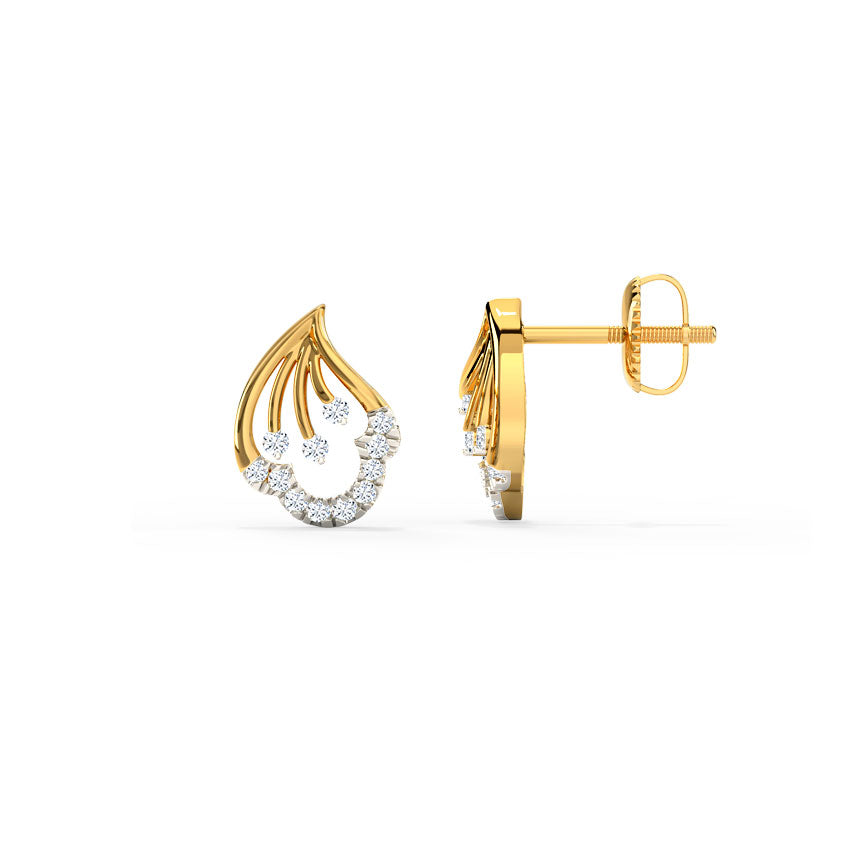 Delicate Blossom Diamond Stud Earrings
