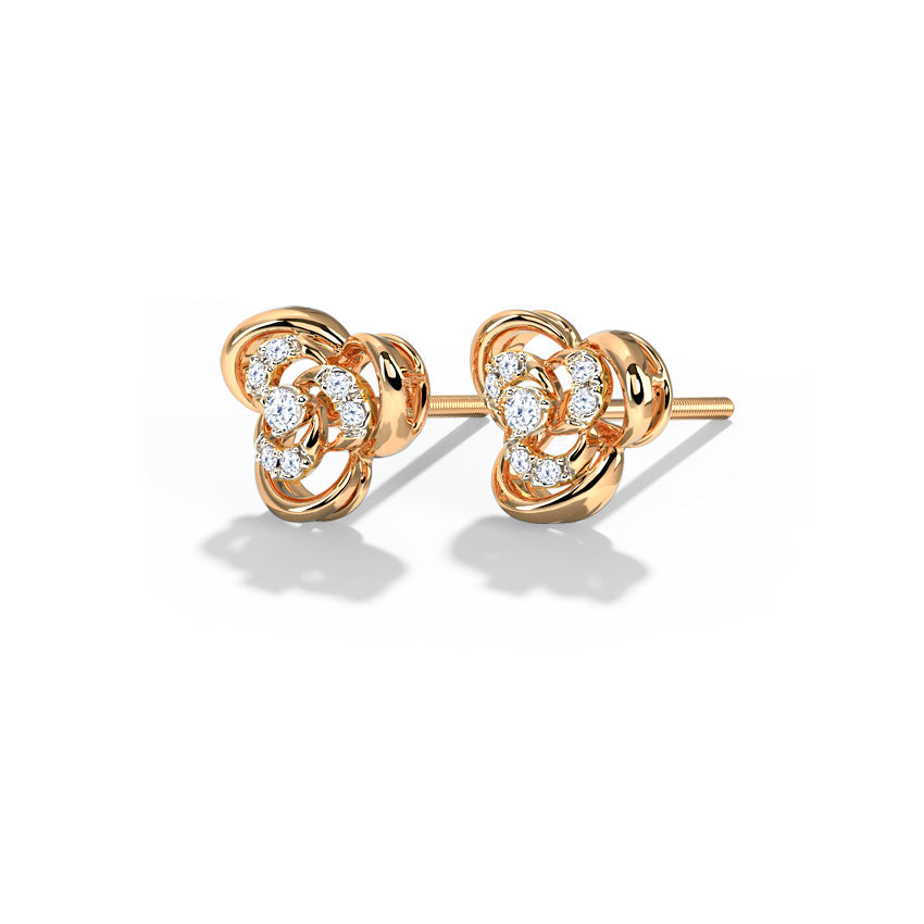 Flora Blossom Diamond Stud Earrings
