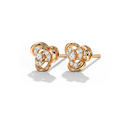 Flora Blossom Diamond Stud Earrings