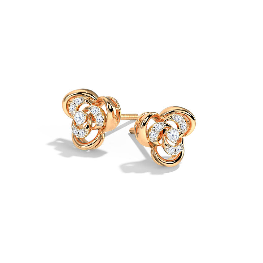 Flora Blossom Diamond Stud Earrings