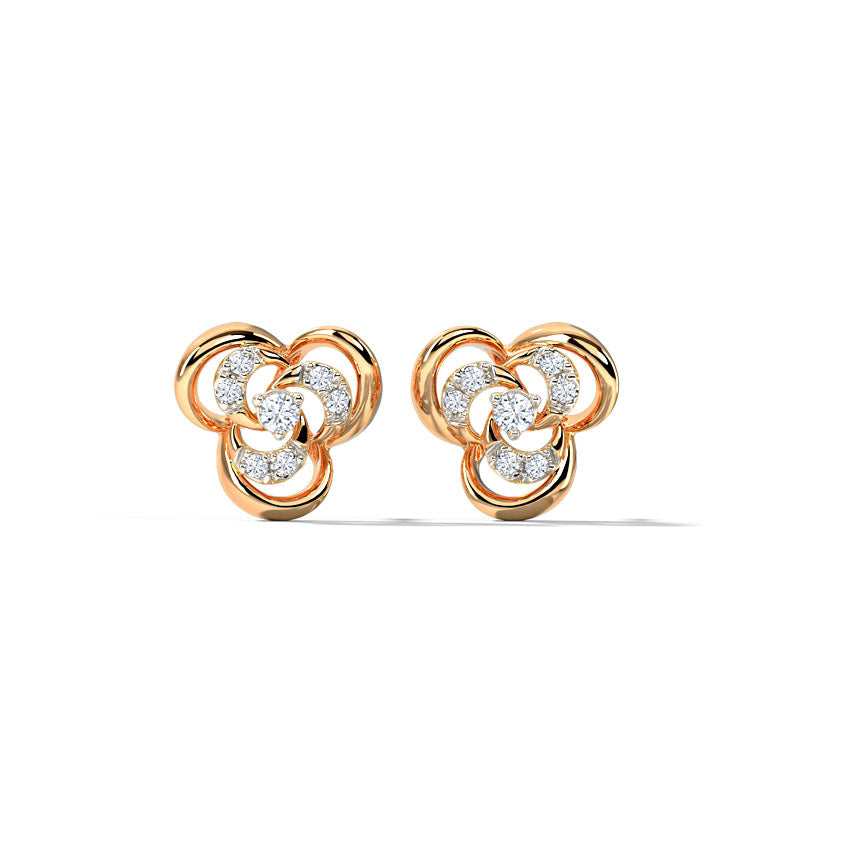 Flora Blossom Diamond Stud Earrings