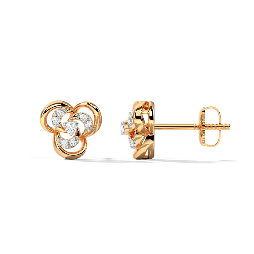 Flora Blossom Diamond Stud Earrings