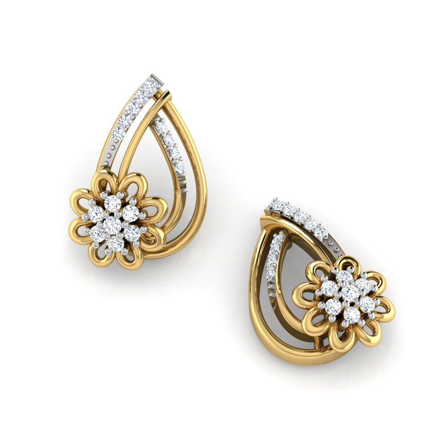Adorned Diamond Stud Earrings