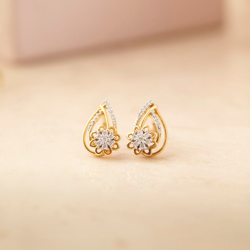 Adorned Diamond Stud Earrings