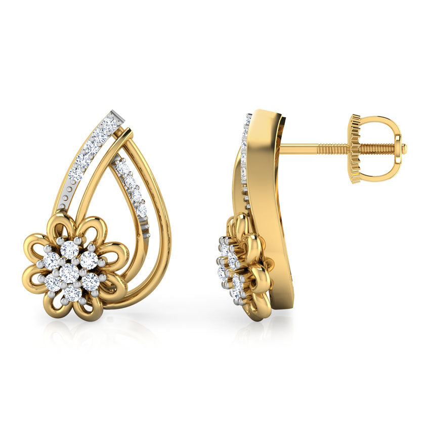 Adorned Diamond Stud Earrings