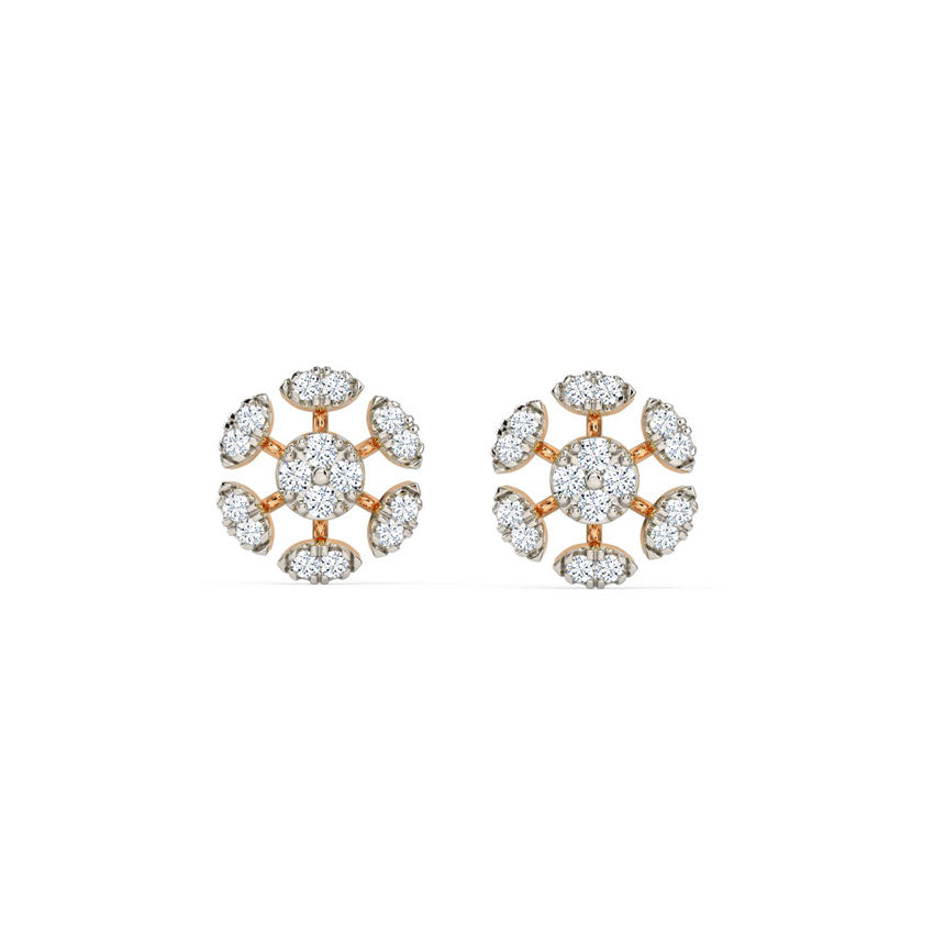 Sparkling Round Diamond Stud Earrings
