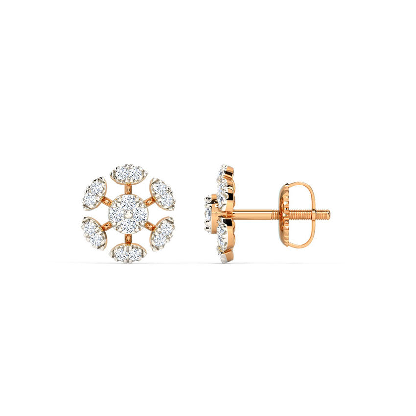 Sparkling Round Diamond Stud Earrings