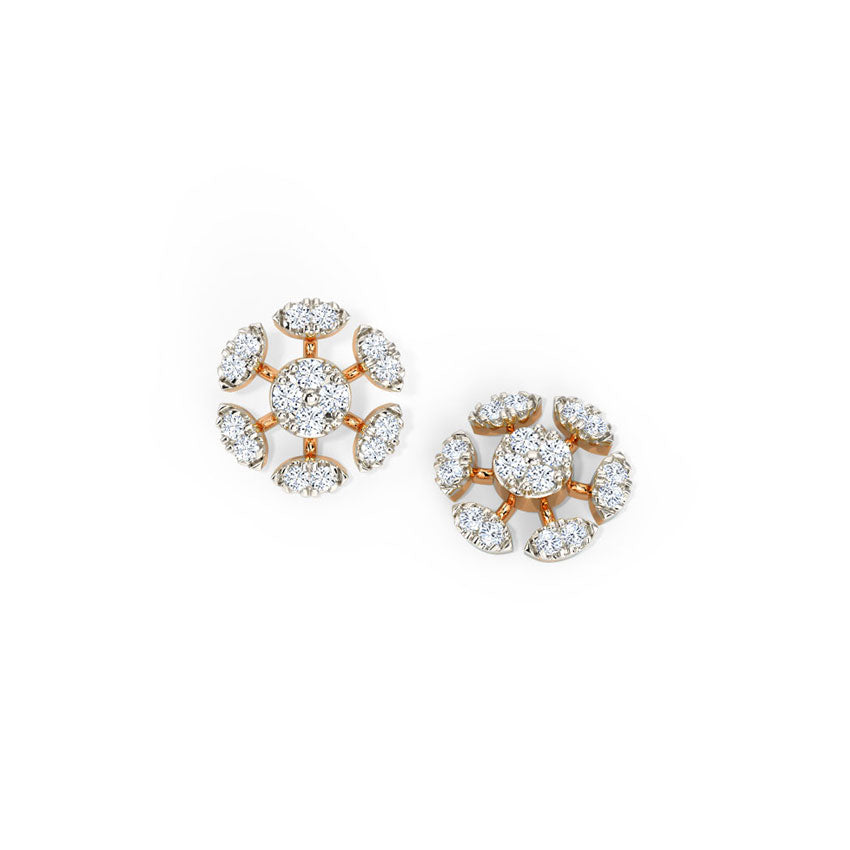 Sparkling Round Diamond Stud Earrings