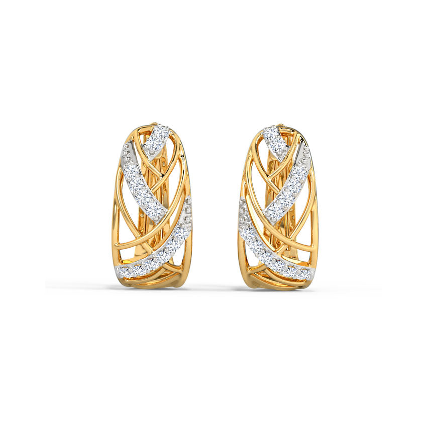 Kendra Weave Diamond Hoop Earrings