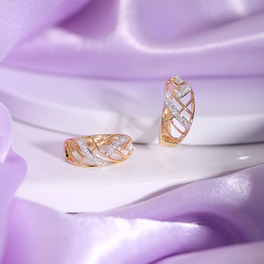 Kendra Weave Diamond Hoop Earrings