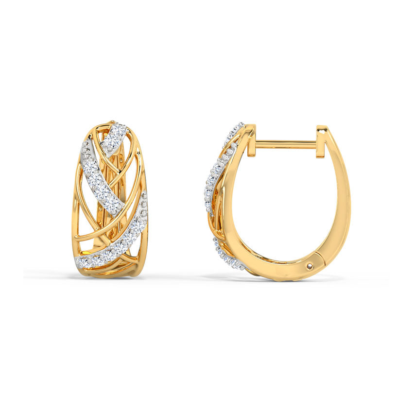 Kendra Weave Diamond Hoop Earrings