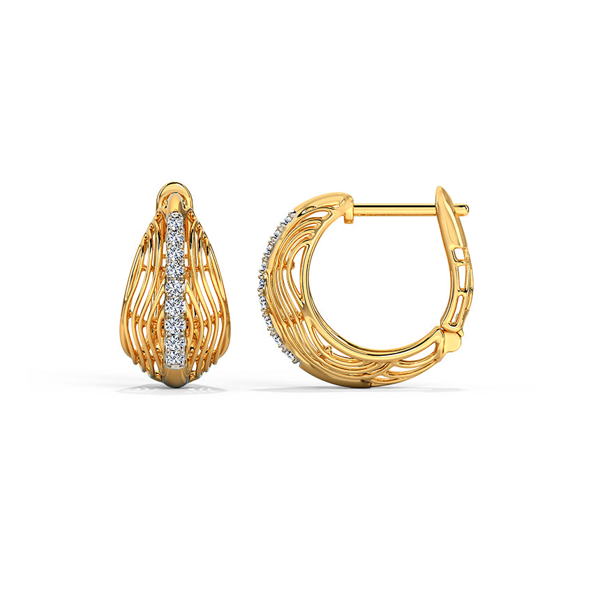 Amplified Diamond Hoops Earring