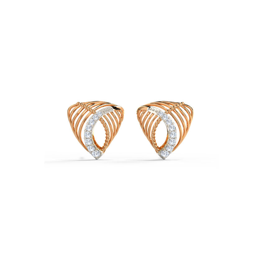 Overlay Trio Diamond Stud Earrings