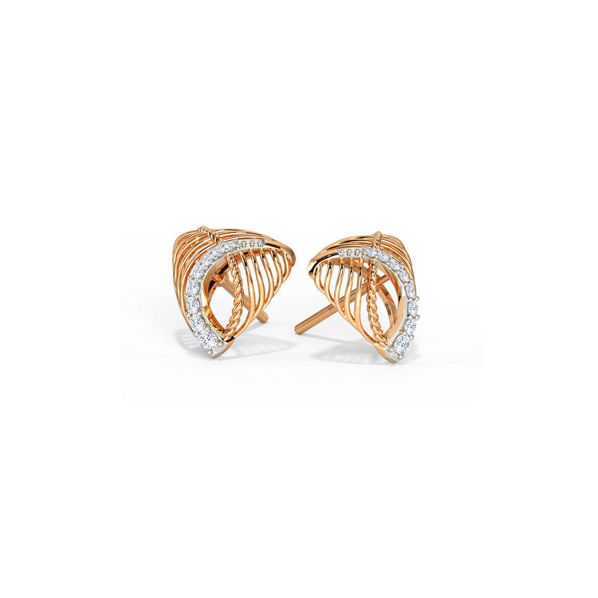 Overlay Trio Diamond Stud Earrings