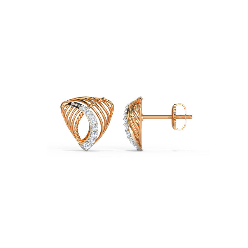 Overlay Trio Diamond Stud Earrings