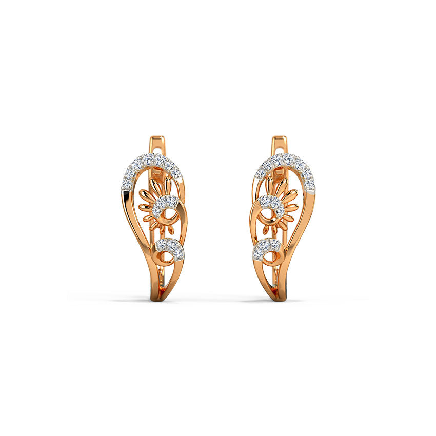 Radiant Sol Diamond Hoop Earrings